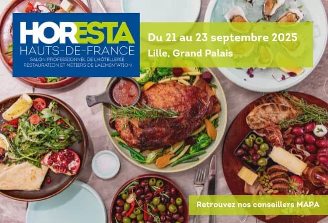 plats variés de restauration avec un visuel coloré pour un salon professionnel à Lille