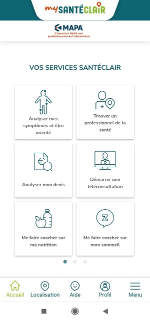 Application MySanteclair sur smartphone