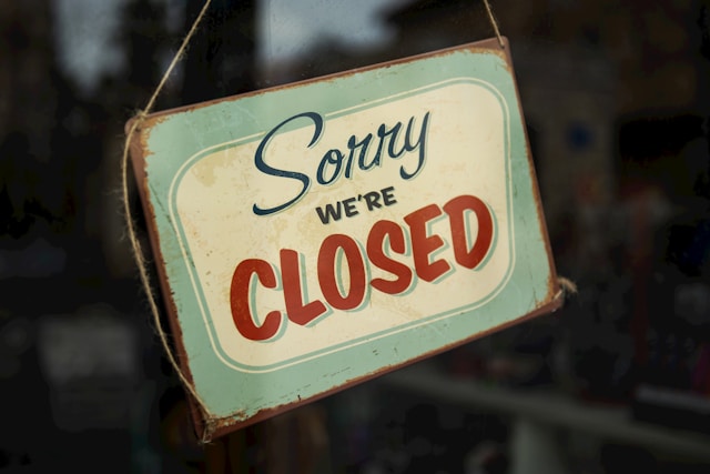 Panneau CLOSED