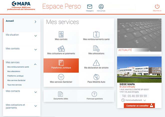 espace perso mapa