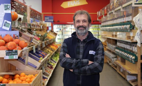 Patrick Gat, cogérant du magasin Biocoop d’Aubenas, Les Gatôbio