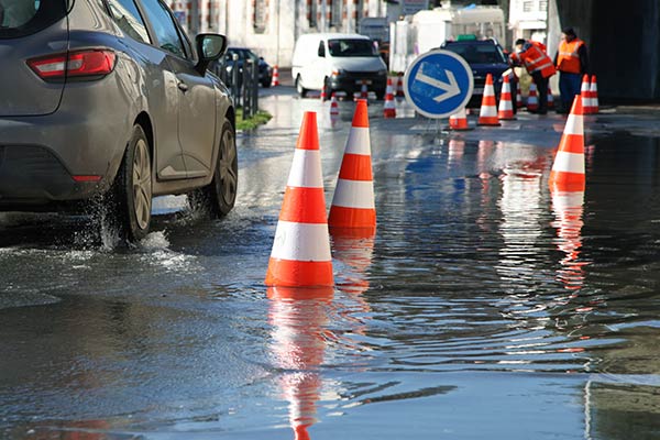 Inondations dans une agglomération